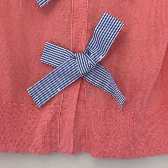 Halogen pink long sleeve sweater with blue bow ties on the back Size XSP NWT - Picture 6 of 8